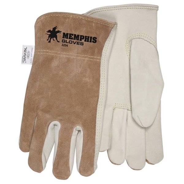 Mcr Safety Large Drivers Glove- Premium Grain Palm &amp; Split Back- Keystone Thumb 127-3204L